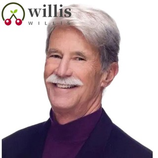 Willis วิกผมสังเคราะห์ สีเทา วิกผมสั้นตรง ระบายอากาศ ซ่อนได้ แฟชั่นสําหรับผู้ชาย