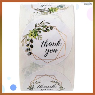 สติกเกอร์ฉลาก Thank You ลายดอกไม้ สําหรับติดตกแต่งเบเกอรี่ แพกเกจของขวัญ DIY