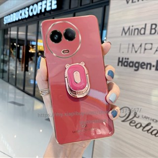 Phone Case Realme 11 5G 4G C51 NFC 2023 พร้อมส่ง เคสโทรศัพท์มือถือแบบนิ่ม ขอบตรง ลายการ์ตูนหมี พร้อมที่ตั้งวาง สําหรับ