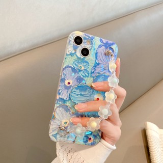 เคสโทรศัพท์มือถือ ลายภาพวาดสีน้ํามัน รูปดอกไม้ ป้องกันเลนส์ พร้อมสายคล้อง สําหรับ OPPO Reno 10 10 Pro 10 Pro+ 5G 2023