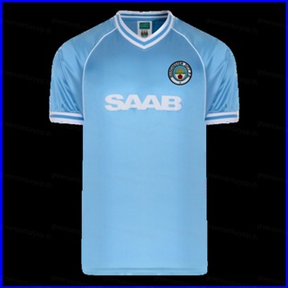 เสื้อกีฬาแขนสั้น ลายทีมฟุตบอล Manchester City GP1 1982 ชุดเหย้า สไตล์เรโทร สําหรับผู้ชาย และผู้หญิง PG1