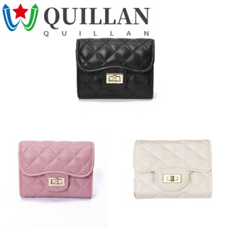 Quillan กระเป๋าสตางค์ กระเป๋าใส่เหรียญ หนัง PU แบบพกพา สไตล์เกาหลี