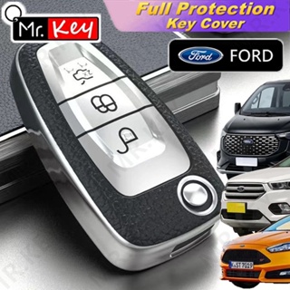 【Mr.Key】เคสหนัง Tpu แบบฝาพับ พร้อมพวงกุญแจ สําหรับ Ranger C-Max S-Max Focus Galaxy Mondeo Transit Tourneo