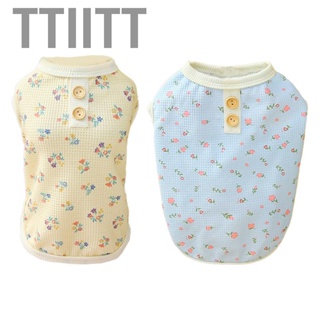 Ttiitt Puppy Floral Sweatshirt  Soft Dog Shirt Printed Ribbed Neck Breathable Lovely Cool for Pet Home