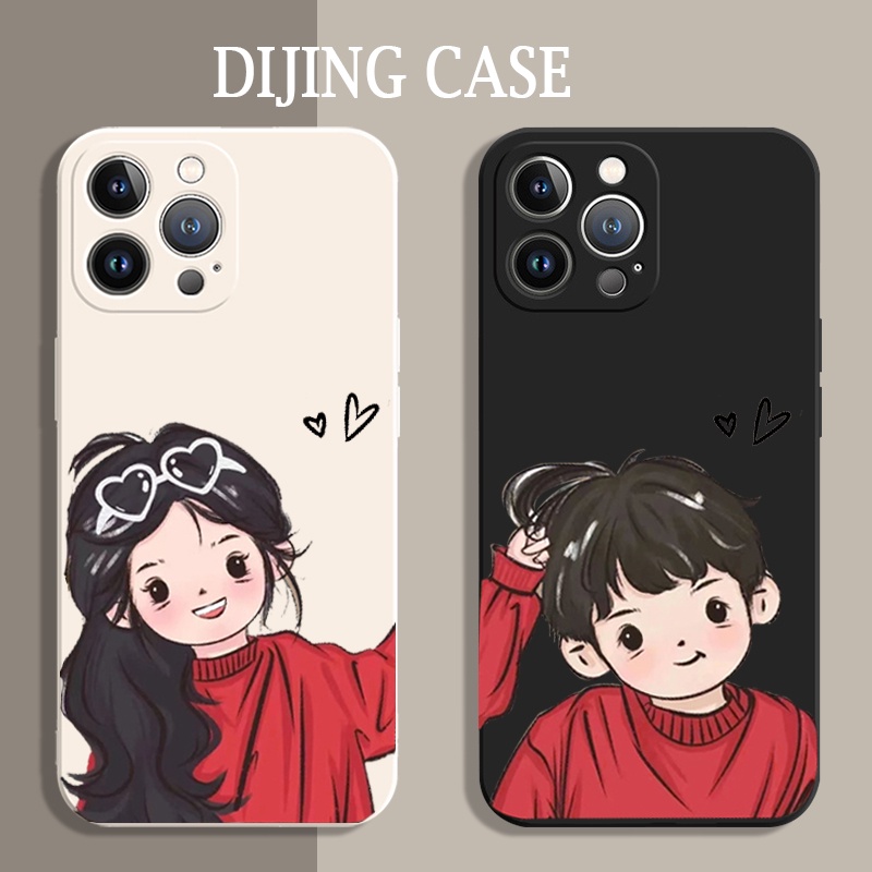 เคสโทรศัพท์มือถือคู่รัก ลายผมหยิก แฟชั่น สําหรับ iPhone14promax 13Pro 11Pro 12mini 8plus7 6s xr xsmax