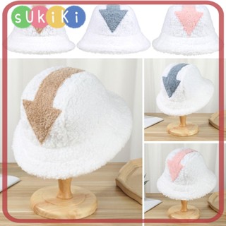 Sukiki หมวกบักเก็ตลําลอง แบบนิ่ม ให้ความอบอุ่น ลายลูกศร สัญลักษณ์ Cloche