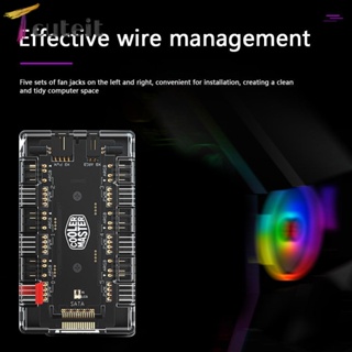 Tcuteit ฮับแยกพัดลมระบายความร้อน 1 เป็น 6 4-Pin PWM 3-Pin สําหรับอะแดปเตอร์ Address RGB