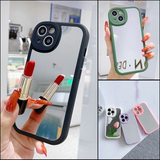 เคส OPPO Reno 8 8Z 7 7Z 6 5 4 2F Reno8 Z Reno8Z Reno7 Reno7Z Reno6 Reno5 Reno4 Reno2 F Reno2F 4G 5G 2020 2021 2022 Solid Color Big Camera Mirror Face Soft Case