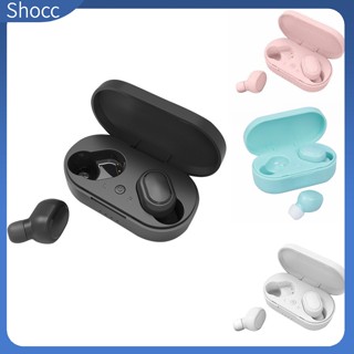 Shocc M1 หูฟังสเตอริโอไร้สาย พร้อมเคสชาร์จ ไมโครโฟนในตัว สําหรับเล่นเกม เล่นกีฬา ทํางาน