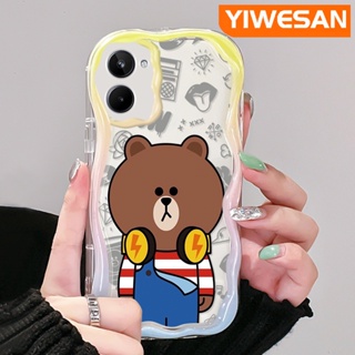 สําหรับ Realme 10 เคส ลายการ์ตูนหมี ดีไซน์ใหม่ เนื้อครีม ขอบคลื่น นิ่ม ใส เคสโทรศัพท์ กันกระแทก