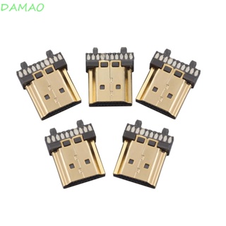 Damao ปลั๊กเชื่อมต่อ ตัวผู้ A Type HDMI สําหรับซ่อมแซม 5 ชิ้น