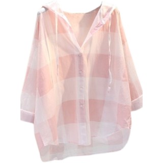 ขายส่ง เสื้อคลุมกันแดด มีฮู้ด ทรงหลวม 7038