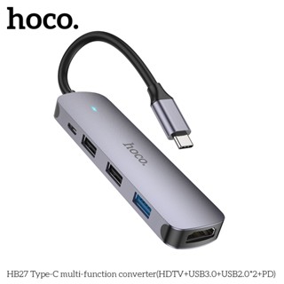 Hoco HB27 ฮับแปลงช่อง Type-C 5in1 เป็น PD 60W + 4K HDMI + USB 3.0 + USB 2.0 *2 HUB Adapter ฮับ อะแดปเตอร์ hc5