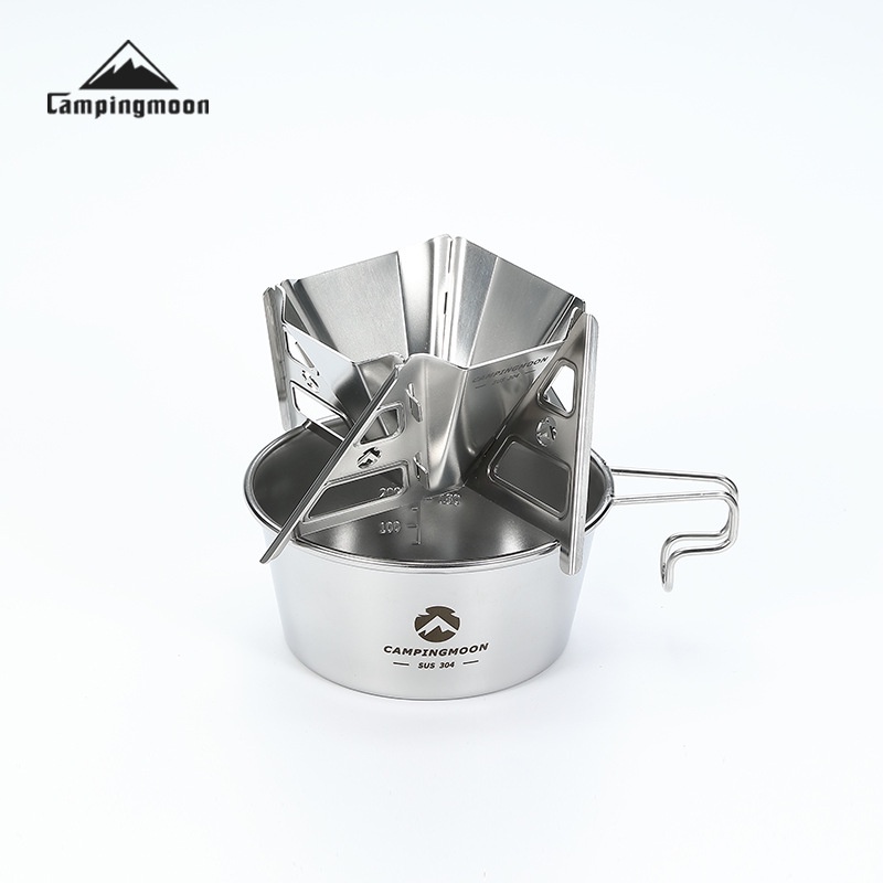 Campingmoon COF-01 ที่กรองกาแฟสแตนเลส304 พกพาสะดวก ถอดประกอบได้ ออกแบบสำหรับตั้งแคมป์ ทนทานใช้งานง่าย มาพร้อมกระเป๋าเก็บ ทำความสะอาดง่าย เหมาะกับการชงกาแฟนอกสถานที่
