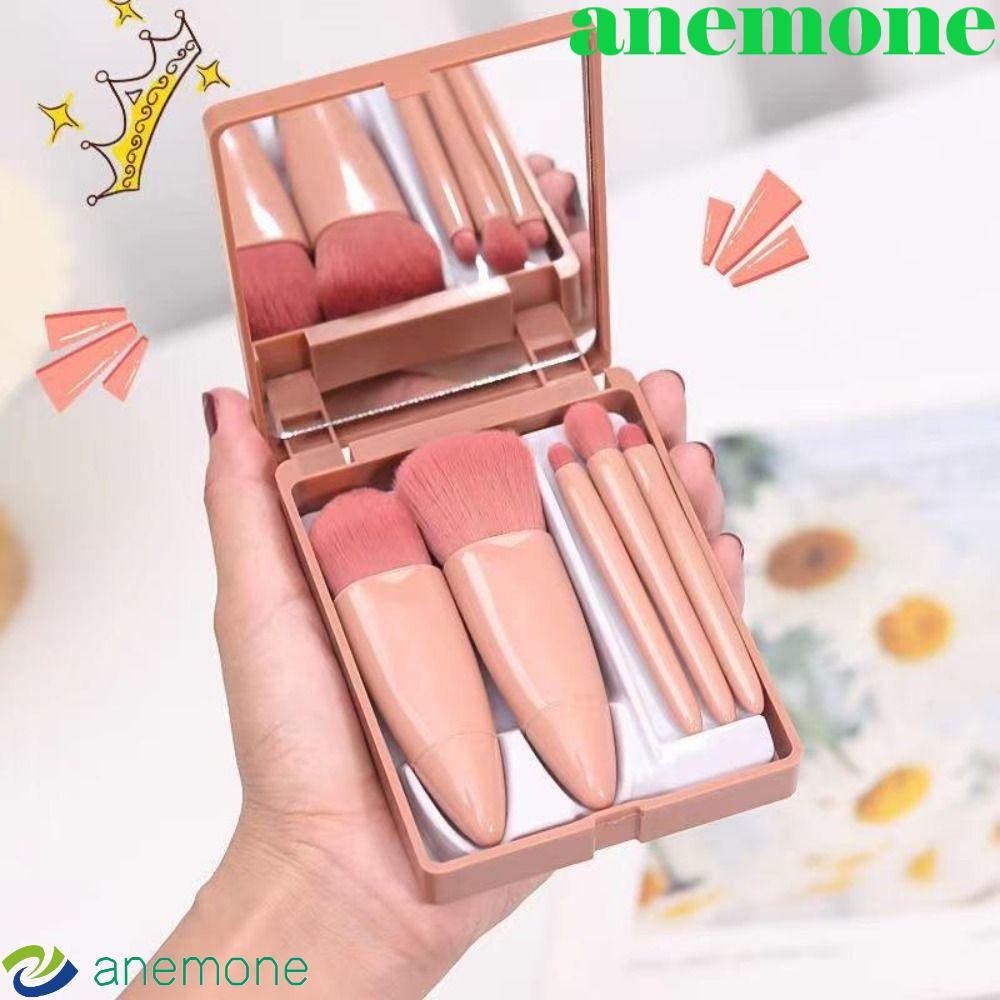 Anemone Women Portable Eyebrow Eyeliner Brush with Mirror Box