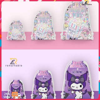 พร้อมสต็อก Sanrio Kuromi Beam Of Pocket Drawing Cartoon Small Cloth Bag Debris Storage Bag Cosmetic Bag Portable Cleansing Bag โดดเด่น_th