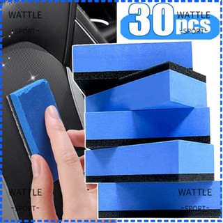 Wattle ฟองน้ําขัดรถยนต์ เคลือบเซรามิค ทรงสี่เหลี่ยม สีฟ้า 2 แพ็ค 5 ชิ้น ต่อแพ็ค