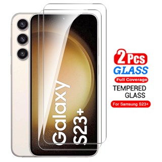 2Pcs Full Coverage Tempered Glass For Samsung Galaxy S23+ Screen Protector On S23 S22 S21 Plus S22+ S21+ S23Plus S22Plus S21Plus