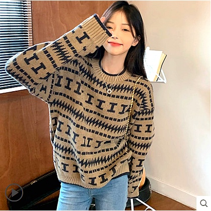 Xiao เสื้อกันหนาว ทรงหลวม สไตล์บอททอม แฟชั่นฤดูใบไม้ร่วง ฤดูหนาว สําหรับผู้หญิง ZQIF
