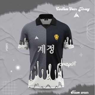 เสื้อแขนสั้น คอปก พิมพ์ลาย BAJU Drop Skin สไตล์ไทยเรโทร