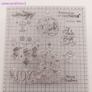 Newsandthen1 แสตมป์ยางซิลิโคนใส ลายคริสต์มาส สําหรับตกแต่งสมุดภาพ DIY