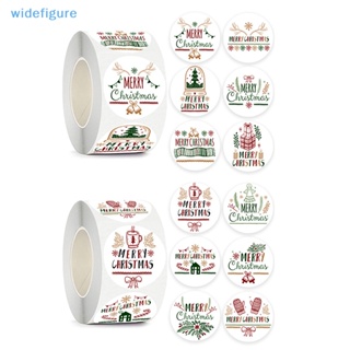 Widefigure สติกเกอร์ ลาย Merry Christmas มีกาวในตัว สําหรับตกแต่งปาร์ตี้ 500 ชิ้น