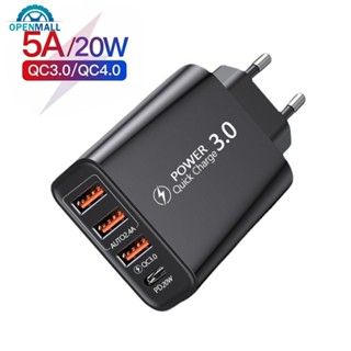 Openmall อุปกรณ์ชาร์จโทรศัพท์มือถือ USB 20W PD QC3.0 ชาร์จเร็ว สําหรับ iPhone Android I5L1