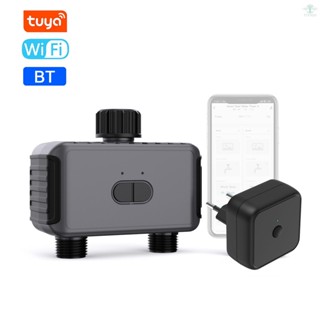 Tuya Wifi BT Gardening Automatic Irrigation Water Timer Automatic Watering Device Garden Balcony Rain Sensing Control Intelligent Two Zones Irrigation System Controller