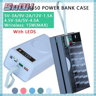 Suqi พาวเวอร์แบงค์ แบตเตอรี่ 21×18650 USB คู่ พร้อมไฟ LED ชาร์จเร็ว