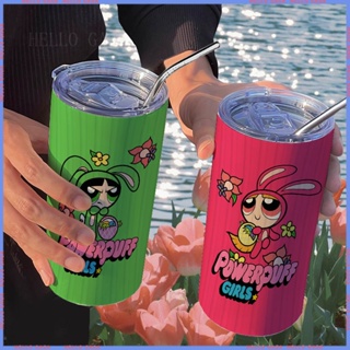 🥤สินค้าแอนิเมชั่น Limited 🥤Thermos Cup🥤Powerpuff Girls กระติกน้ําร้อนสเตนเลส พร้อมหลอดดูด แบบพกพา คุณภาพสูง สําหรับผู้หญิง