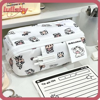 Lullaby กระเป๋าใส่ปากกา ดินสอ ขนาดใหญ่ จุของได้เยอะ ลาย Pochacco Cinnamoroll Crayon Shin-chan สําหรับนักเรียน