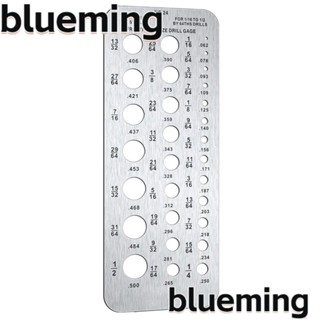 Blueming2 เกจวัดเมตริก สเตนเลส 1/16 นิ้ว เป็น 1/2 นิ้ว สีเงิน 29 รู 17/64-1/2 0.062-0.250 และเกจวัดดัชนีลวด