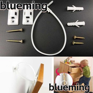 Blueming2 ตัวล็อคเฟอร์นิเจอร์ ไนล่อน สกรู สายรัดเฟอร์นิเจอร์ ป้องกันปลาย ตัวยึดพลาสติก ปลอดภัย สายรัดที่ทนทาน สมอผนัง ชุดป้องกันเด็กทารก