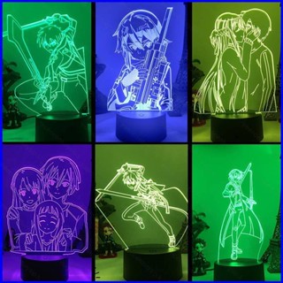 Gp1 โคมไฟ LED อะคริลิค รูปดาบ อนิเมะ Kirigaya ชาร์จ USB สําหรับตกแต่งบ้าน ห้องนอน