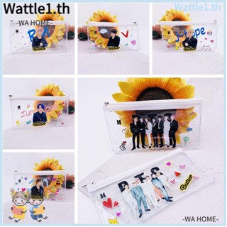 Wttle กระเป๋าเครื่องเขียน กระเป๋าดินสอ แบบใส ลายศิลปินเกาหลี