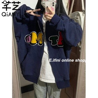 E.ifini เสื้อกันหนาว เสื้อแขนยาว เสื้อฮู้ด High-quality casual trendy cozy A28J12D36Z230909