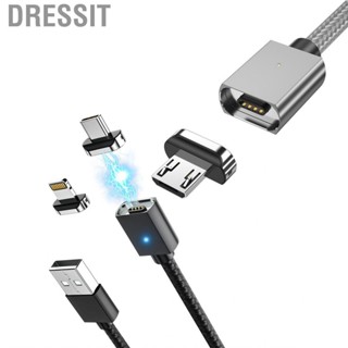 Dressit Magnetic Charging Cable 3A Fast Transmission Wire 2 in 1 with Micro USB Plug TPYE C Connector