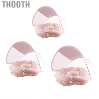 Thooth Children Swimming Circle Pink Little Horse Inflatable Sunshade Pool Float for Baby