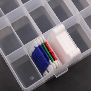 กล่องพลาสติกใส 24 ช่อง สําหรับใส่จัดเก็บอุปกรณ์เย็บปักถักร้อย ครอสติช DIY