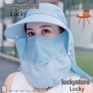 Lucky หมวกบังแดด กันแดด คอ ใบหน้า ถอดออกได้ ป้องกันรังสียูวี ระบายอากาศ