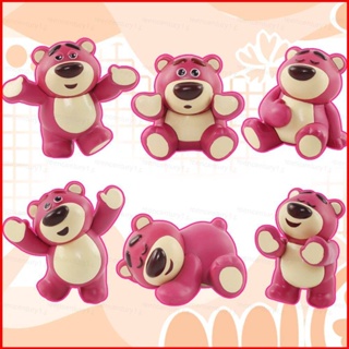 Ys โมเดลฟิกเกอร์ Toy Story Lotso สตรอเบอร์รี่ หมี ของเล่นสําหรับเด็ก ตกแต่งบ้าน ของขวัญ เก็บสะสม 6 ชิ้น