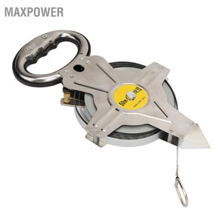 Maxpower 50M สแตนเลสสตีลเทปวัด Retractable Metric Construction Surveying เครื่องมือ