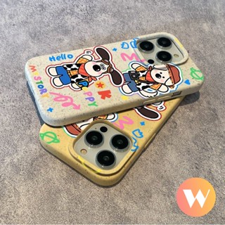 เคสโทรศัพท์มือถือ ลายการ์ตูนสุนัขน่ารัก ย่อยสลายได้ เป็นมิตรกับสิ่งแวดล้อม สําหรับ IPhone 11 15 14 12 13 Pro MAX XR 7Plus XS MAX X 7 8 6 6S 15 Plus SE 2020