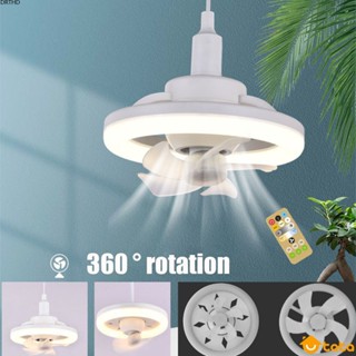 [สต็อก] E27 360° Rotation 48/60W Ledพัดลมเพดานพร้อมรีโมทคอนโทรล 3000K-6500K