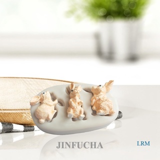 Jinfucha แม่พิมพ์ซิลิโคน รูปกระต่ายอีสเตอร์ 3D สําหรับทําเค้กช็อคโกแลต ฟองดองท์ และฟองดองท์