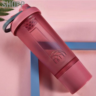 Shopp Sports Water Bottle Plastic Transparent Portable Frosted Shaker Cup with Blender 600ml