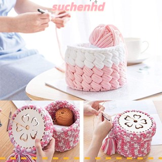 Suchenhd 2 ชิ้น / เซต ตะกร้าไม้ธรรมชาติ ด้านล่าง DIY งานฝีมือ กระเป๋า ทําอุปกรณ์ทอผ้า แม่แบบ เย็บปักถักร้อย ไหมขัดฟัน จัดระเบียบ