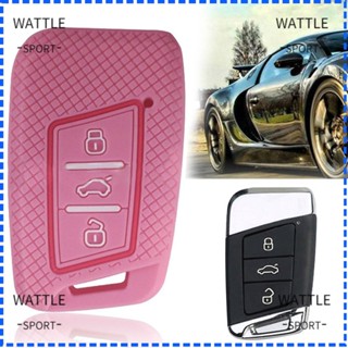 Wattle เคสรีโมตกุญแจรถยนต์ ซิลิโคน อุปกรณ์เสริม สําหรับ VW Tiguan Atheon Polo Passat B8 Skoda Codiaq Octavia Fabia