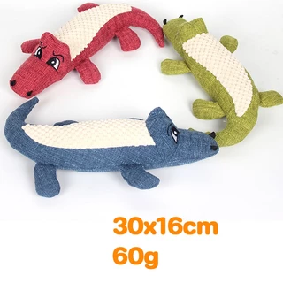 พร้อมส่ง🐶ของเล่นตุ๊กตาจระเข้ 30cm มันทำให้เกิดเสียง ผ้าลินิน ทําความสะอาดฟัน ตุ๊กตาสัตว์เลี้ยง สัตว์เลี้ยงเคี้ยวของเล่น