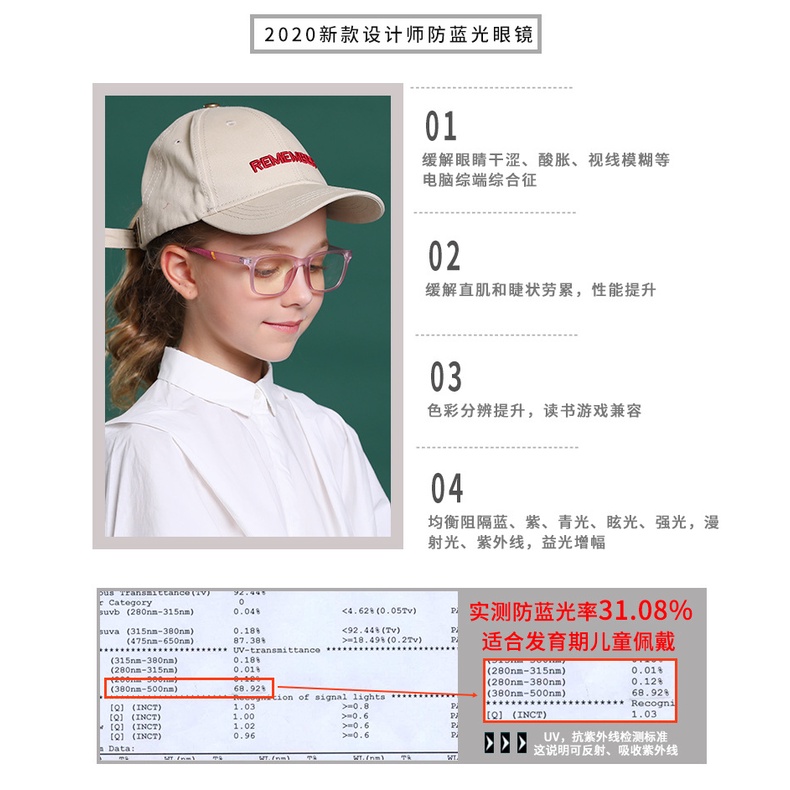 แว่นตาสายตาสั้น 1.56 HD (-25 ถึง -500) พร้อมฟิลเตอร์ ป้องกันแสงสีฟ้า ป้องกันรังสีอัลตราไวโอเลต ทรงสี่เหลี่ยม TR90 สําหรับเด็กอายุ 6 ถึง 12 ปี - รูปที่ 5